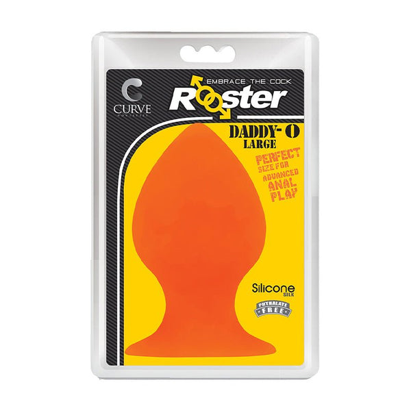Curve Toys Rooster Daddy - O Large Silicone Anal Plug with Suction Cup Orange - Royal Sins