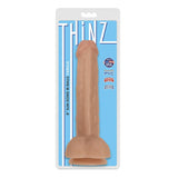 Curve Toys Thinz 8 in. Slim Dildo with Balls & Suction Cup Beige - Royal Sins