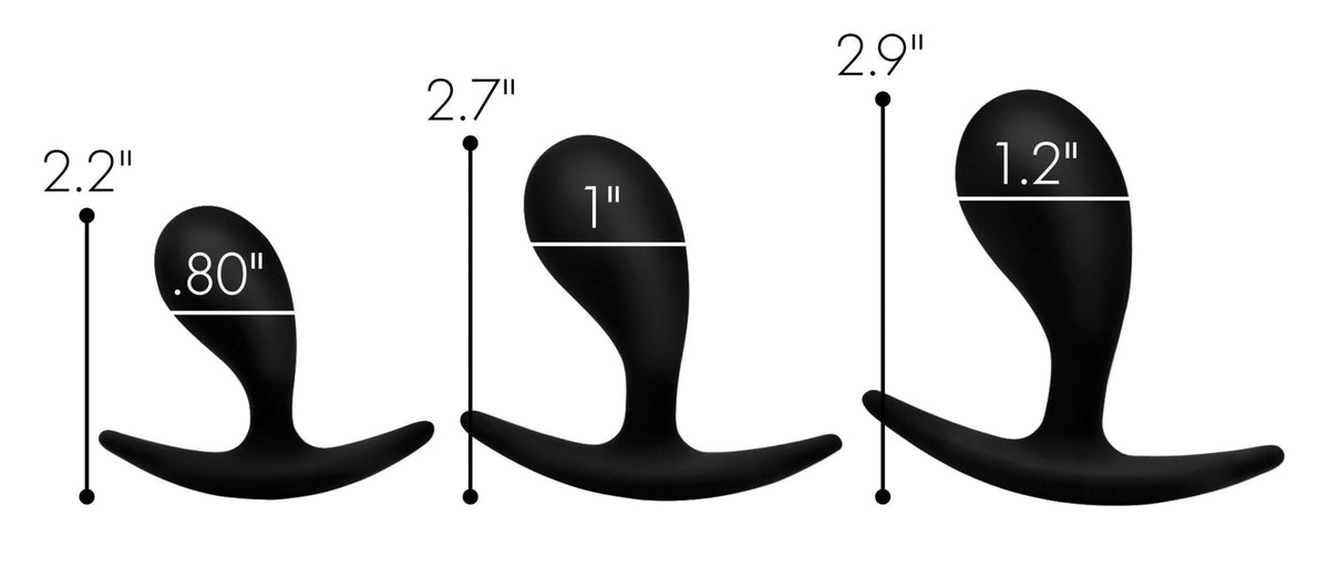 Dark Droplets 3 Piece Curved Silicone Anal Trainer Set - Royal Sins