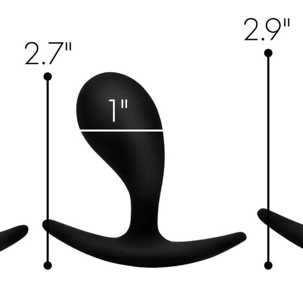 Dark Droplets 3 Piece Curved Silicone Anal Trainer Set - Royal Sins