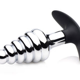 Dark Hive Metal and Silicone Ribbed Anal Plug - Royal Sins