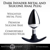 Dark Invader Metal and Silicone Anal Plug - Large - Royal Sins