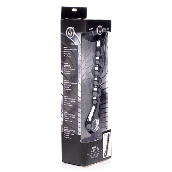 Dark Scepter 10x Vibrating Silicone Anal Beads - Royal Sins