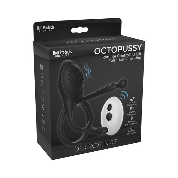 Decadence Octopussy Cock Ring/Clit/Anal Stimulator With Tentacles Remote Control - Royal Sins