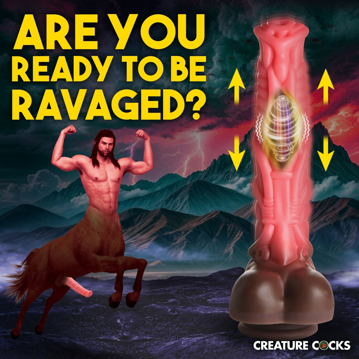 Deluxe Centaur Thrusting & Vibrating Silicone Dildo - Royal Sins