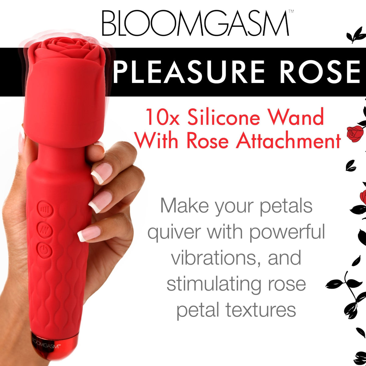 Deluxe Silicone Rose Wand - Royal Sins