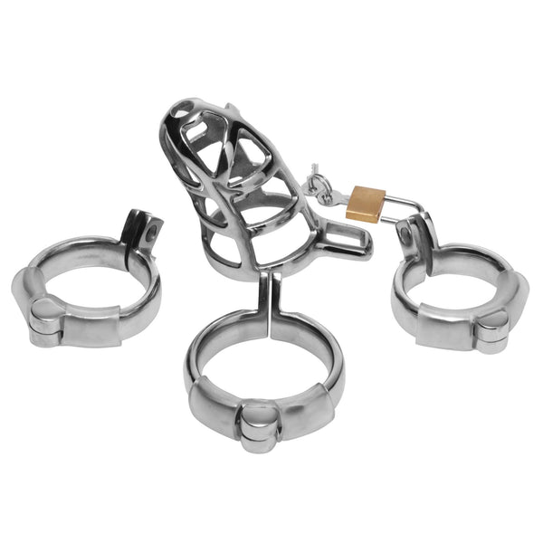 Detained Stainless Steel Chastity Cage - Royal Sins