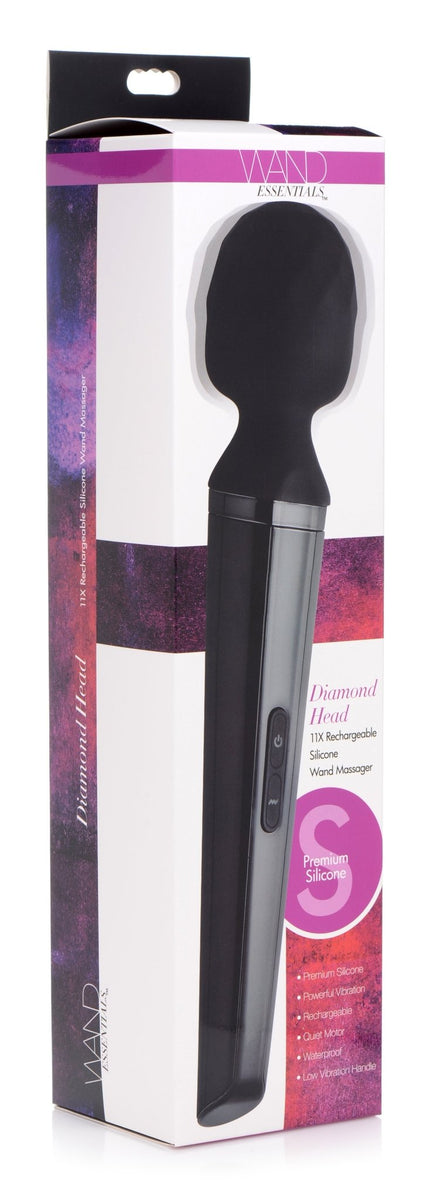 Diamond Head 24X Rechargeable Silicone Wand Massager - Royal Sins