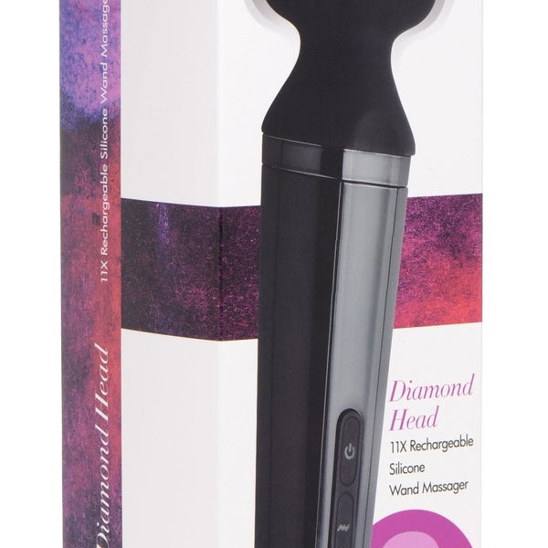 Diamond Head 24X Rechargeable Silicone Wand Massager - Royal Sins