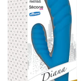 Diana 20x Rippled Silicone Rabbit Vibe - Blue - Royal Sins