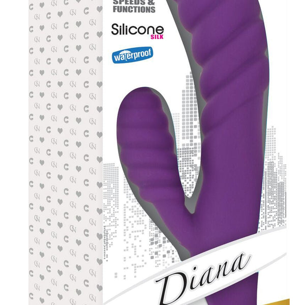 Diana 20x Rippled Silicone Rabbit Vibe - Purple - Royal Sins