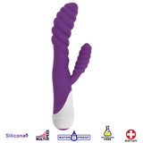 Diana 20x Rippled Silicone Rabbit Vibe - Purple - Royal Sins