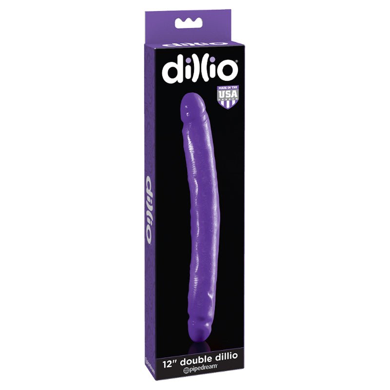 Dillio 12 in. Double Dong Realistic Dual - Ended Dildo Purple - Royal Sins