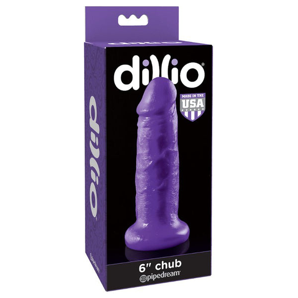 Dillio 6 in. Chub Realistic Dildo With Suction Cup Purple - Royal Sins
