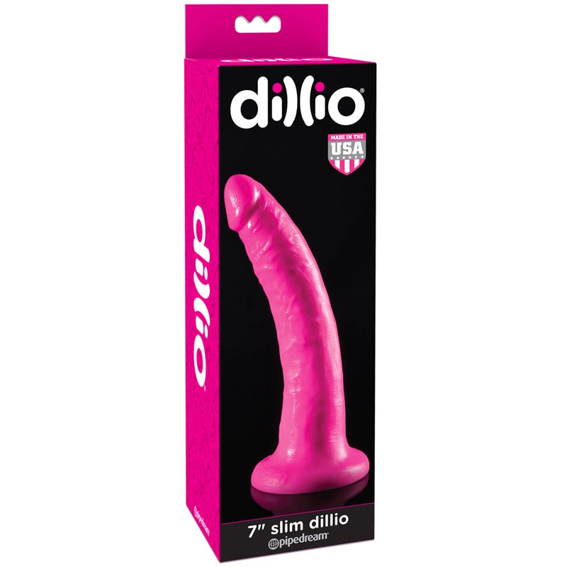 Dillio 7 in. Slim Realistic Dildo With Suction Cup Pink - Royal Sins