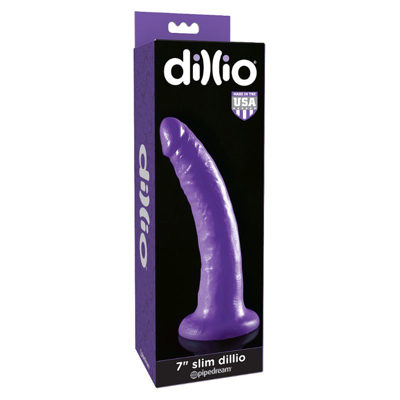Dillio 7 in. Slim Realistic Dildo With Suction Cup Purple - Royal Sins