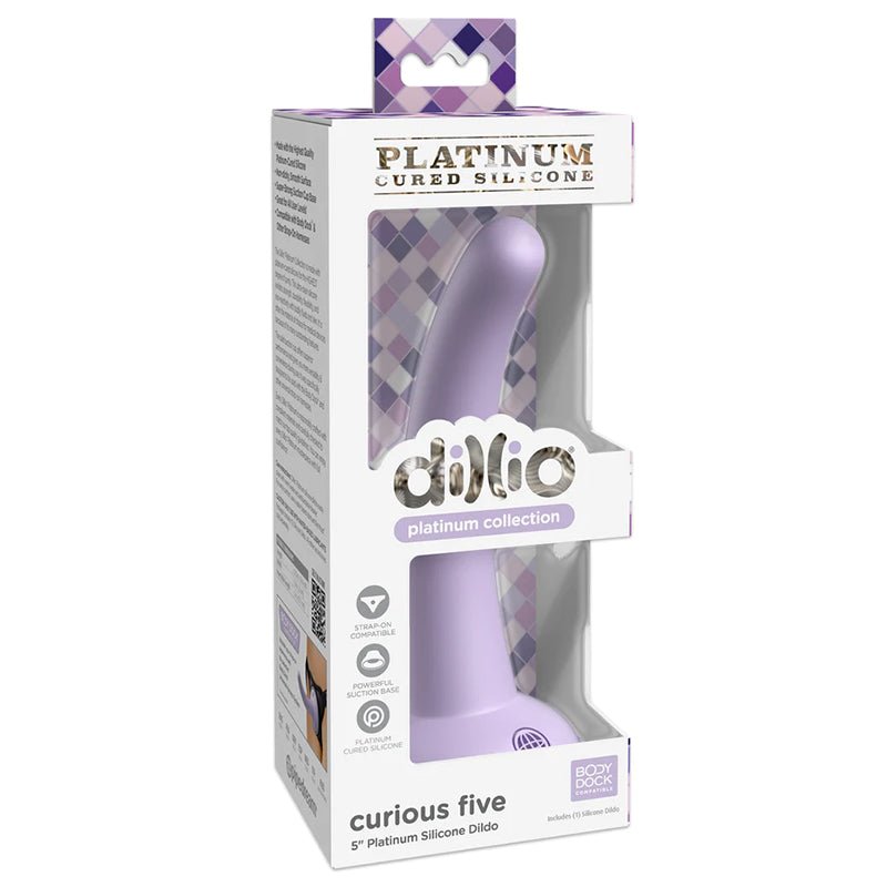 Dillio Platinum Collection Curious Five 5 in. Silicone Dildo Purple - Royal Sins