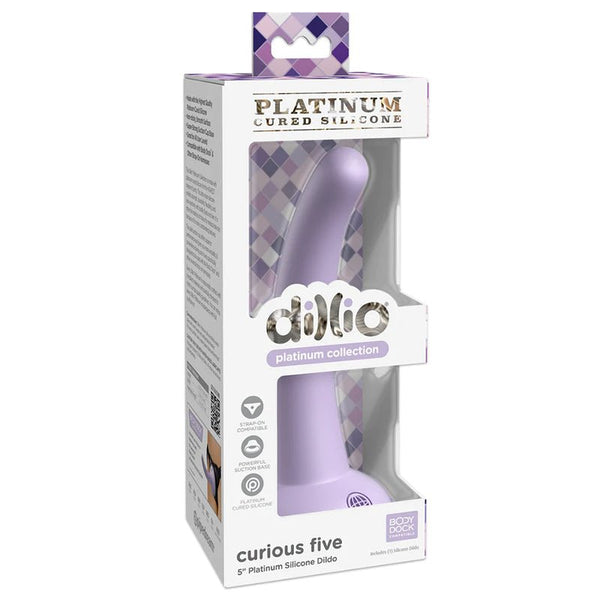 Dillio Platinum Collection Curious Five 5 in. Silicone Dildo Purple - Royal Sins