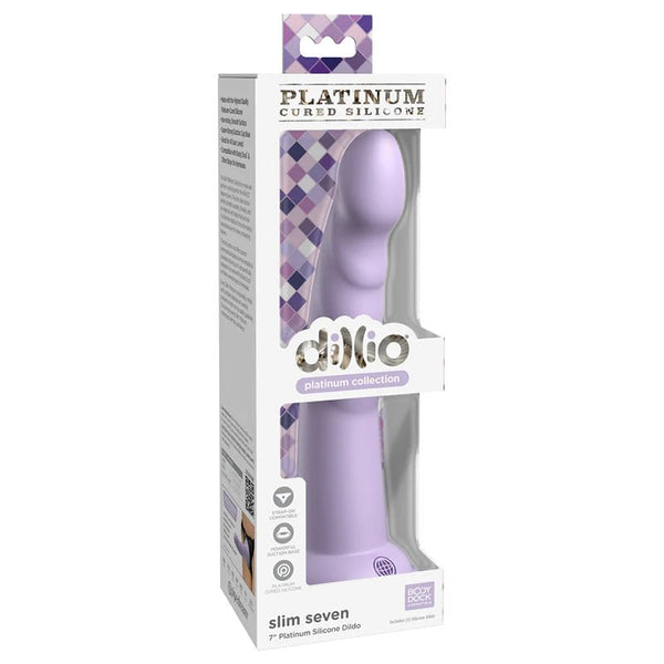 Dillio Platinum Collection Slim Seven 7 in. Silicone Dildo Purple - Royal Sins