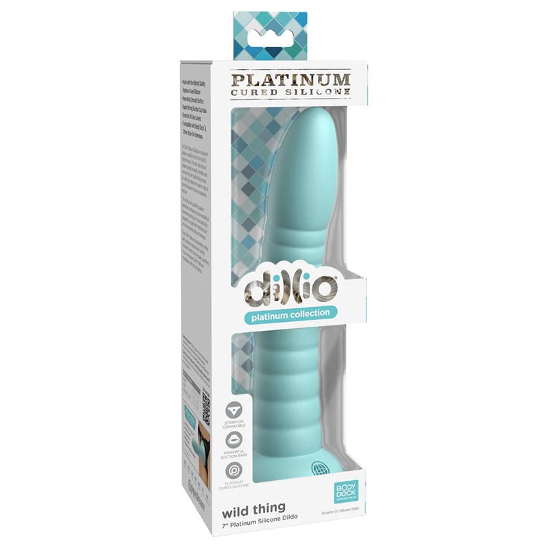 Dillio Platinum Collection Wild Thing 7 in. Silicone Dildo Teal - Royal Sins