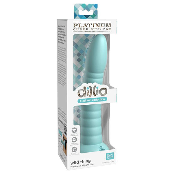 Dillio Platinum Collection Wild Thing 7 in. Silicone Dildo Teal - Royal Sins