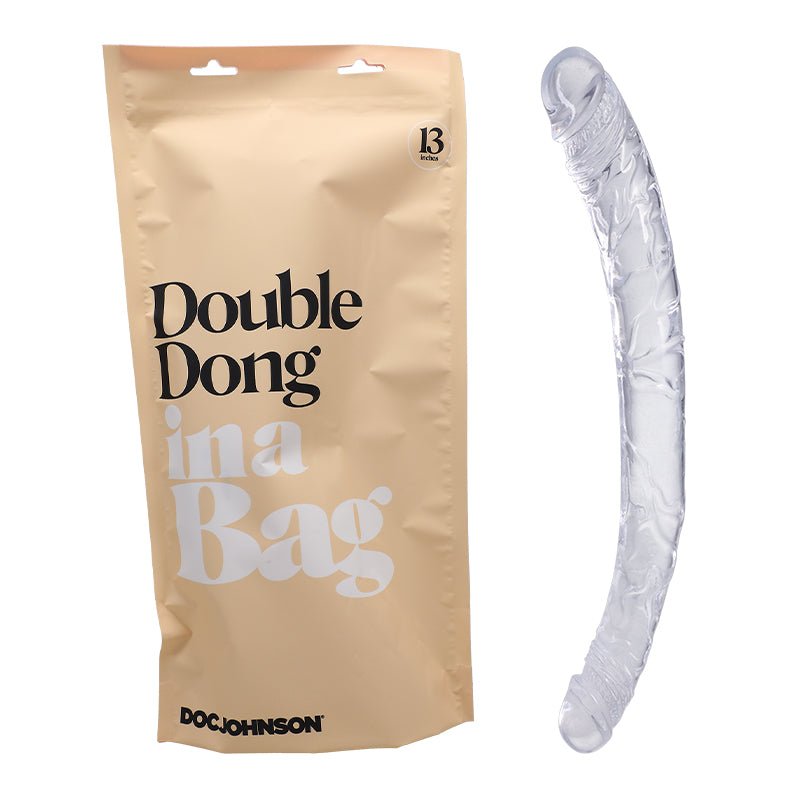 Doc Johnson Double Dong In A Bag 13 in. Dual Ended Dildo Clear - Royal Sins