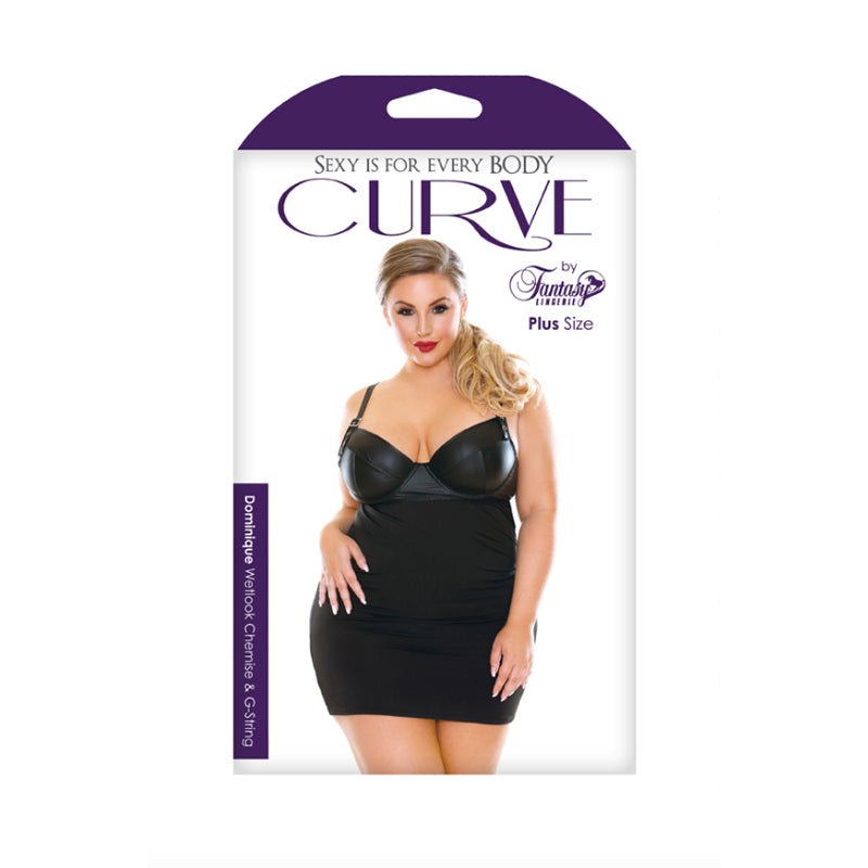 Dominique Wet Look Chemise & G - String 1x/2x - Royal Sins