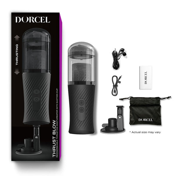 Dorcel Thrust Blow Rechargeable Thrusting Vaginal Masturbator with Removeable Suction Cup - Royal Sins