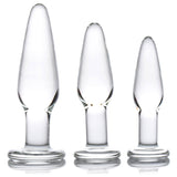 Dosha 3 Piece Glass Anal Plug Kit - Royal Sins