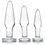 Dosha 3 Piece Glass Anal Plug Kit - Royal Sins