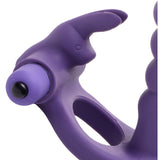 Double Delight Dual Penetration Vibrating Rabbit Cock Ring - Royal Sins