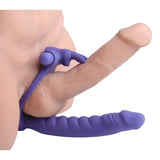 Double Delight Dual Penetration Vibrating Rabbit Cock Ring - Royal Sins