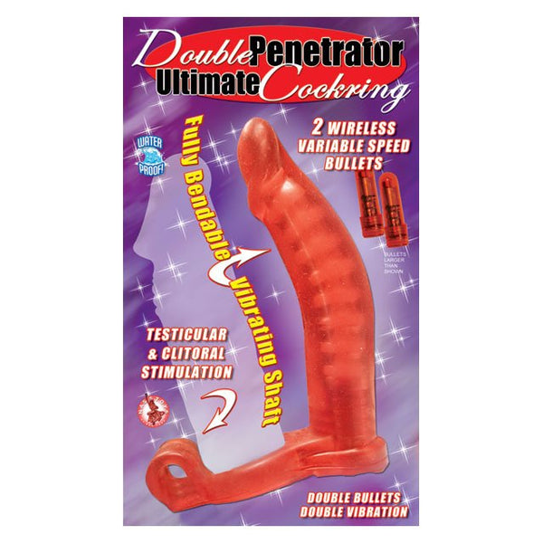 Double Penetrator Bendable C - Ring (Red) - Royal Sins