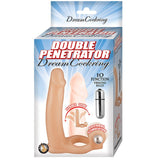 Double Penetrator Dream Cockring With 10 Fuction Bullet Waterproof Flesh - Royal Sins