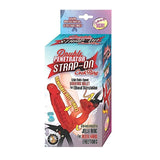 Double Penetrator Vibrating Strap - On Cockring (Red) - Royal Sins
