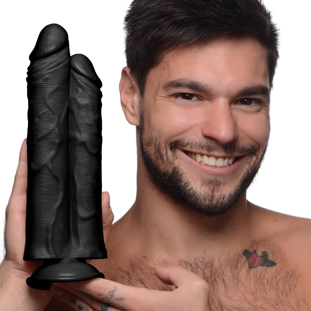 Double Stuffer 10 Inch Dildo - Black - Royal Sins