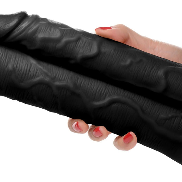 Double Stuffer 10 Inch Dildo - Black - Royal Sins