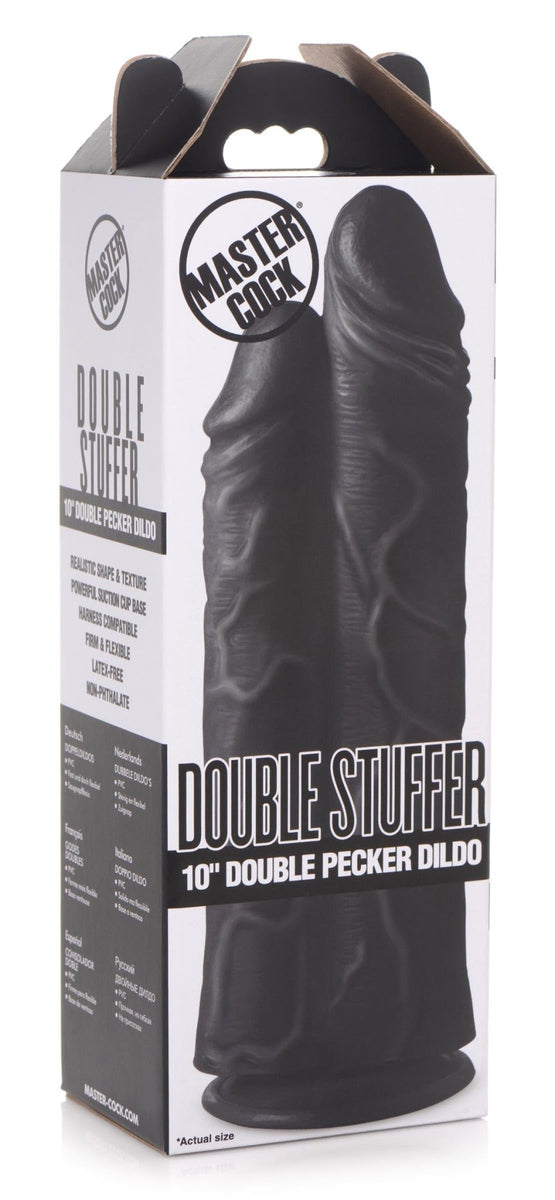 Double Stuffer 10 Inch Dildo - Black - Royal Sins