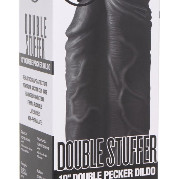 Double Stuffer 10 Inch Dildo - Black - Royal Sins