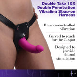 Double Take 10X Double Penetration Vibrating Strap - on Harness - Purple - Royal Sins