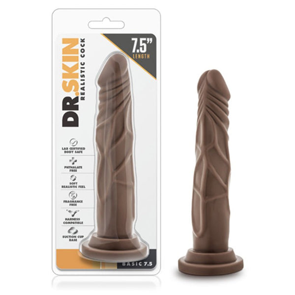 Dr. Skin Basic 7.5 Realistic 7.5 in. Dildo Brown - Royal Sins