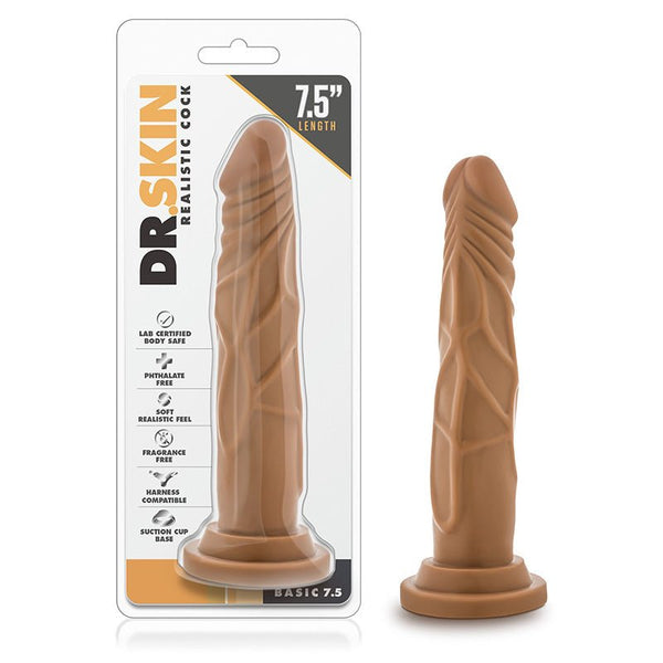Dr. Skin Basic 7.5 Realistic 7.5 in. Dildo Tan - Royal Sins