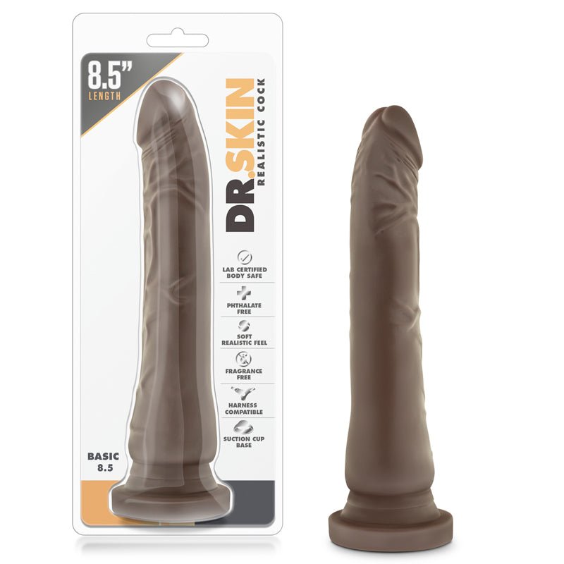 Dr. Skin Basic 8.5 in. Dildo Brown - Royal Sins
