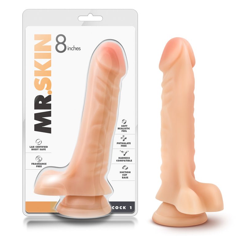 Dr. Skin Cock 1 Realistic 9 in. Dildo with Balls Beige - Royal Sins