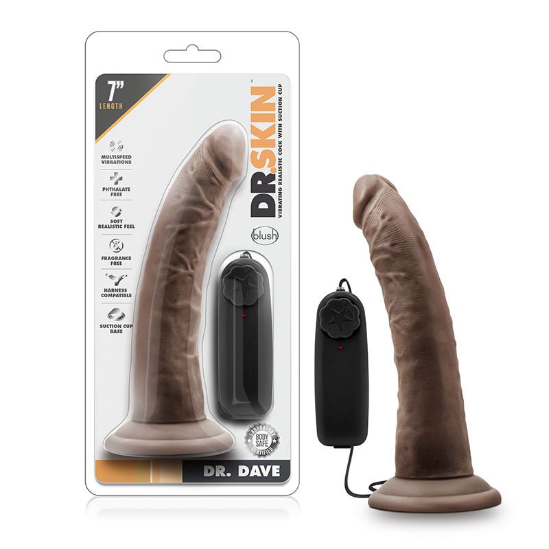 Dr. Skin Dr. Dave Realistic 7 in. Vibrating Dildo Brown - Royal Sins