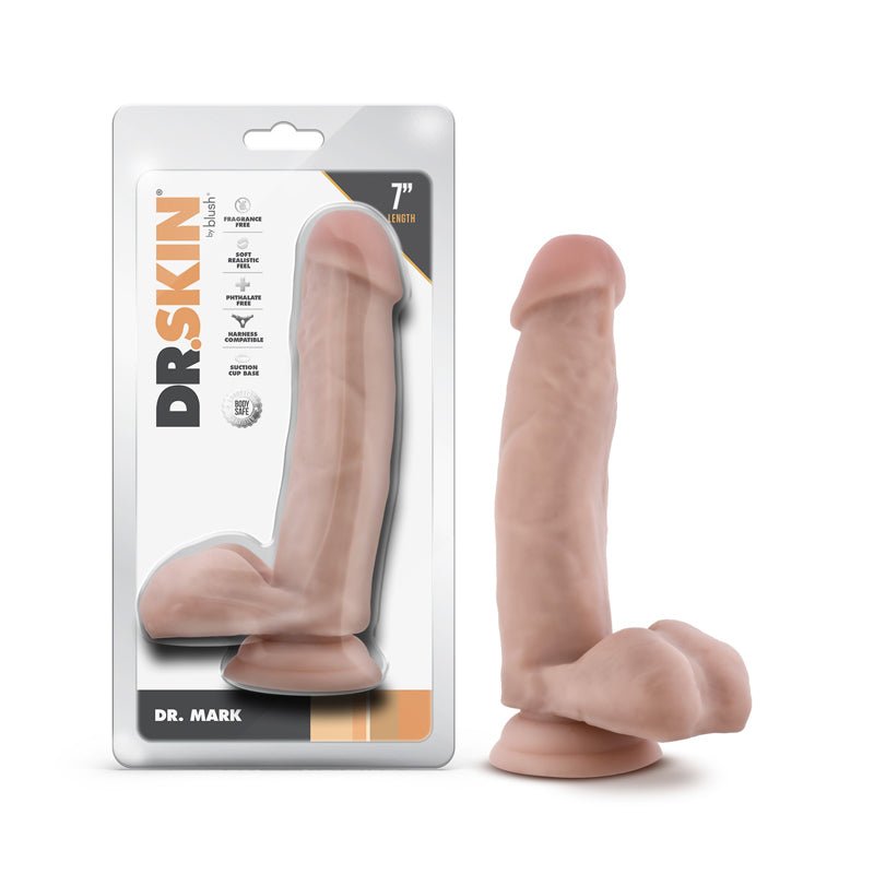 Dr. Skin Dr. Mark 7 in. Dildo with Balls Beige - Royal Sins