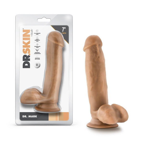 Dr. Skin Dr. Mark 7 in. Dildo with Balls Tan - Royal Sins