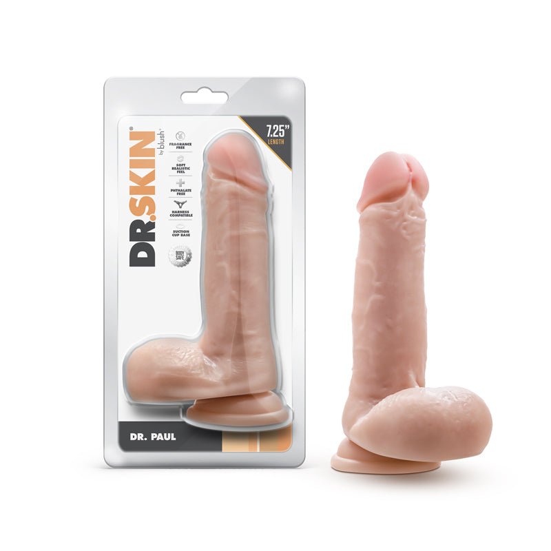 Dr. Skin Dr. Paul 7.25 in. Dildo with Balls Beige - Royal Sins