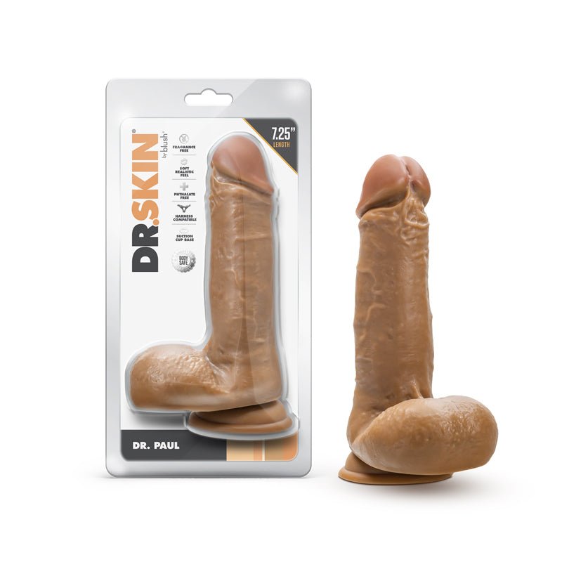 Dr. Skin Dr. Paul 7.25 in. Dildo with Balls Tan - Royal Sins