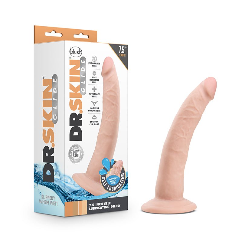 Dr. Skin Glide Realistic 7.5 in. Self - Lubricating Dildo Beige - Royal Sins